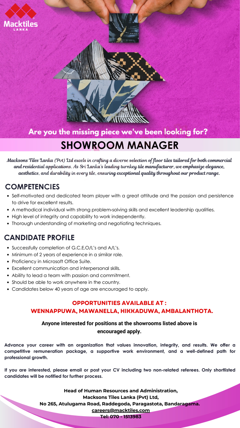 Macksons Tiles Lanka (Pvt) Ltd