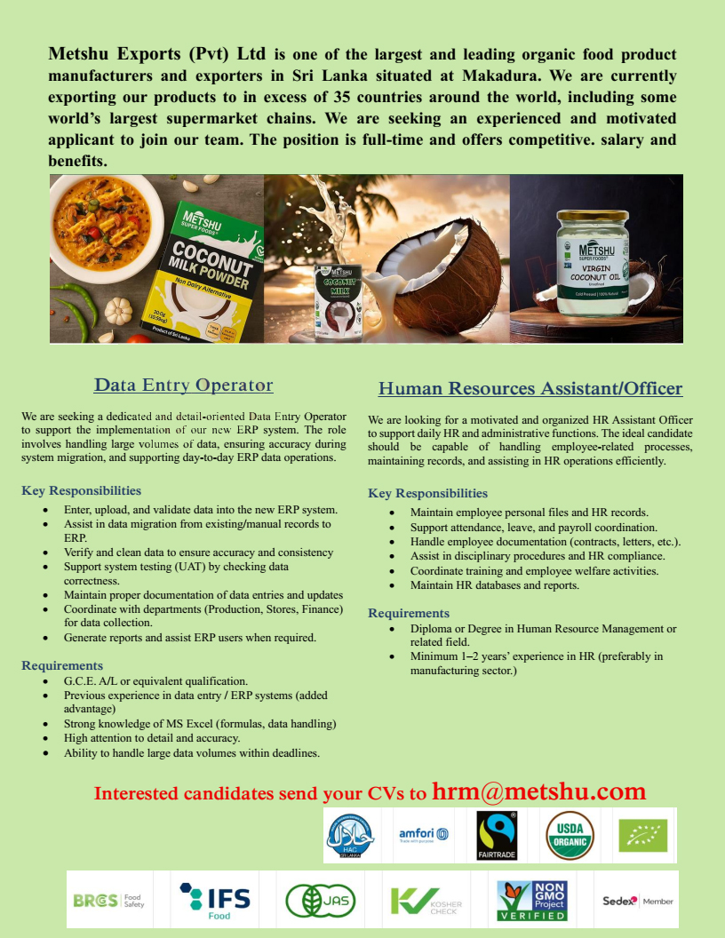 Metshu Exports (Pvt) Ltd