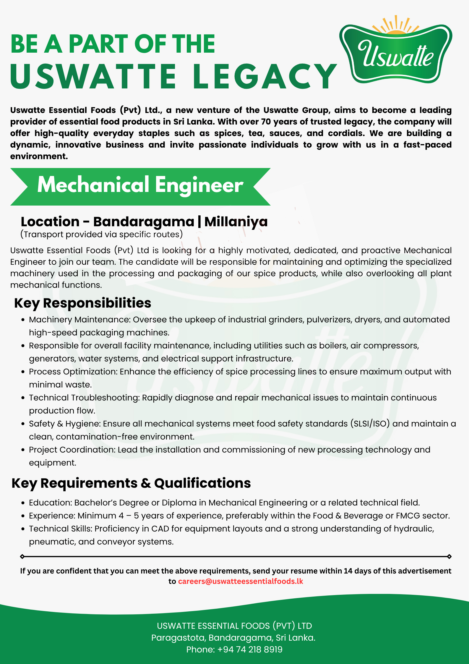 Uswatte Essential Foods (Pvt) Ltd