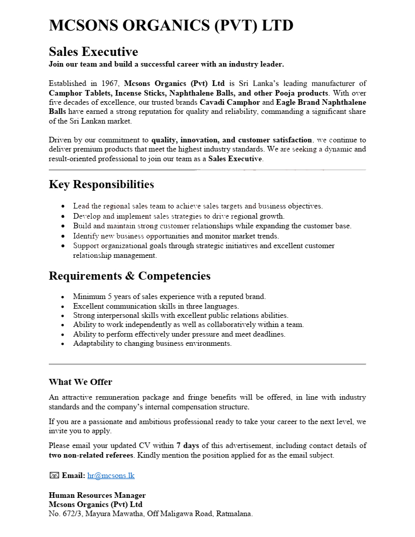 Macsons Organic (Pvt) Ltd