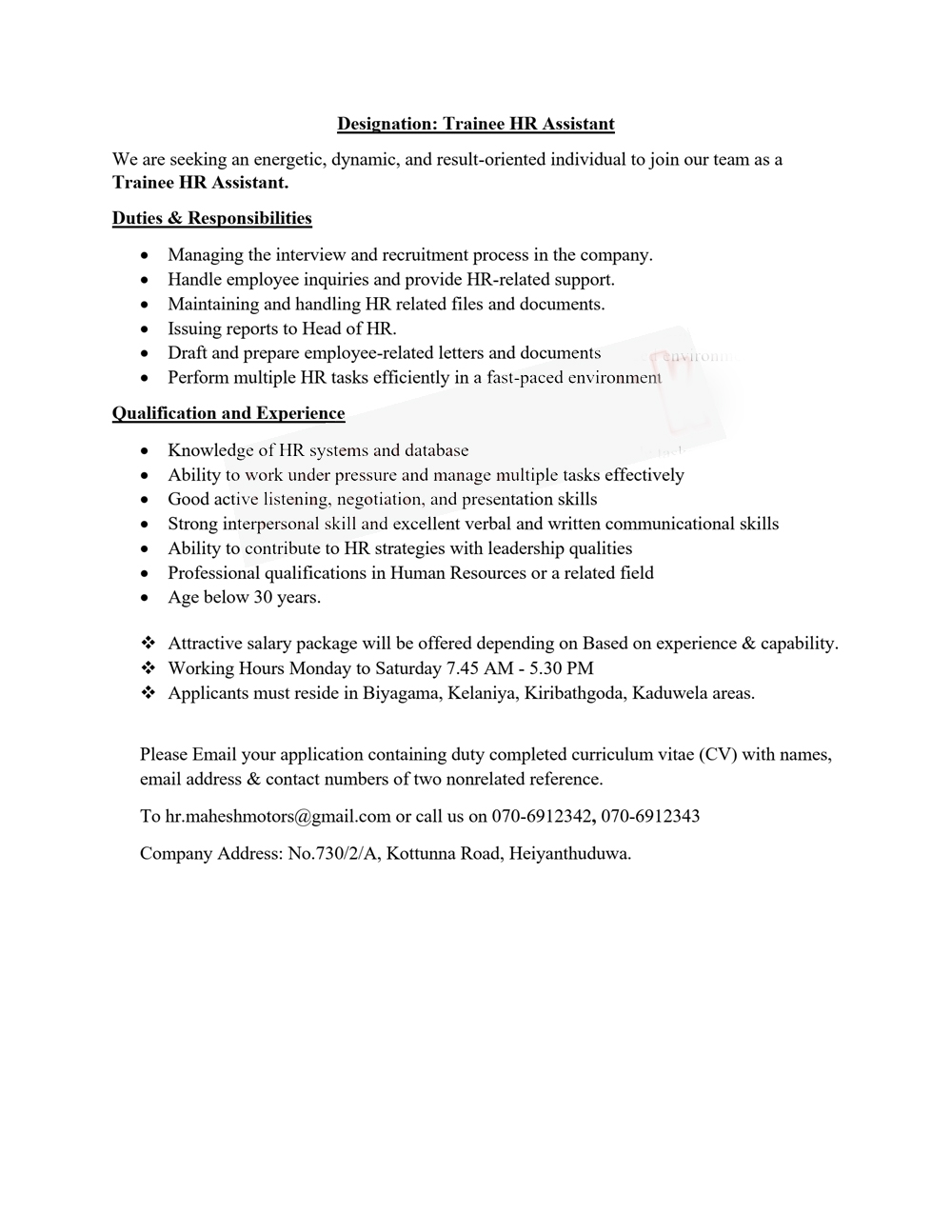 Mahesh Motors (Pvt) Ltd
