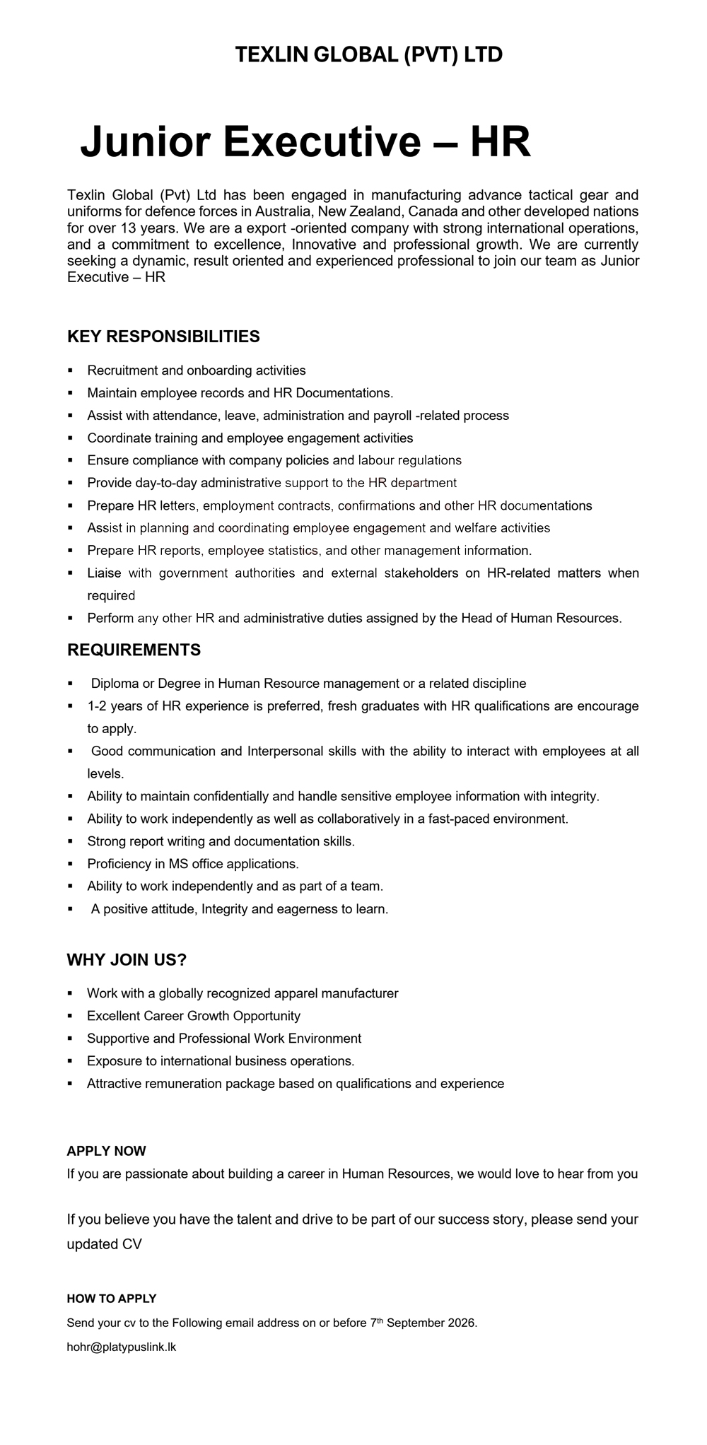 Texlin Global (Pvt) Ltd
